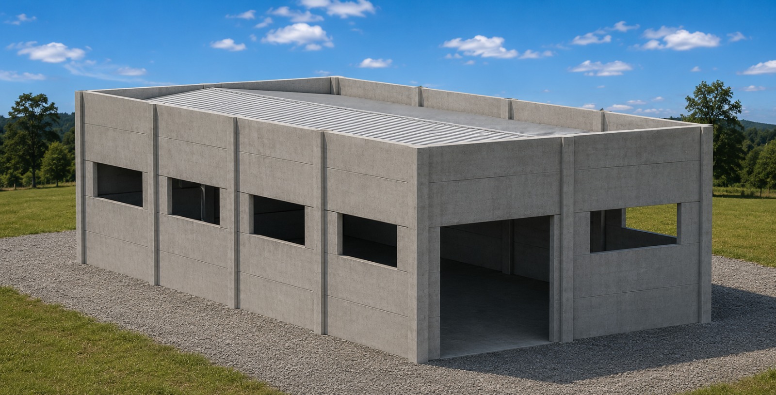 Pavilhão 10x20m com platibanda
