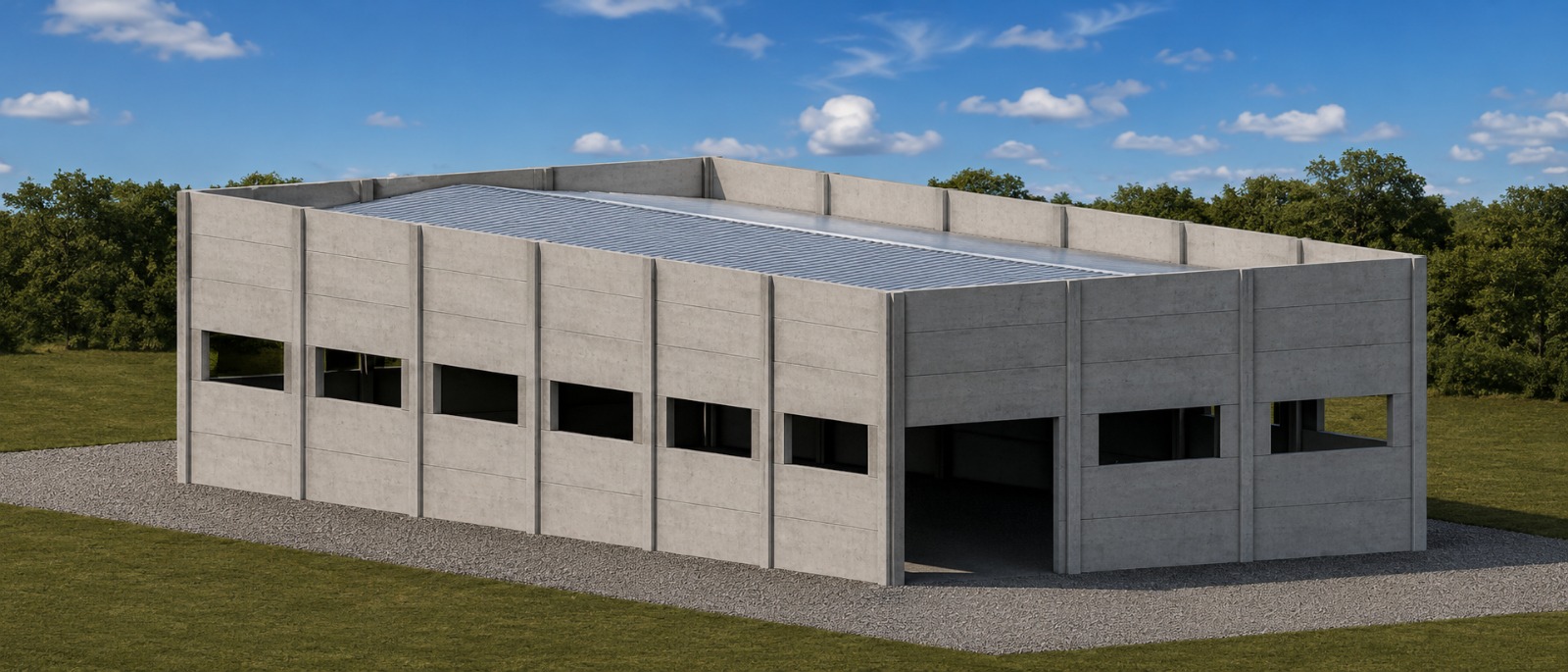 Pavilhão 15x30m com platibanda
