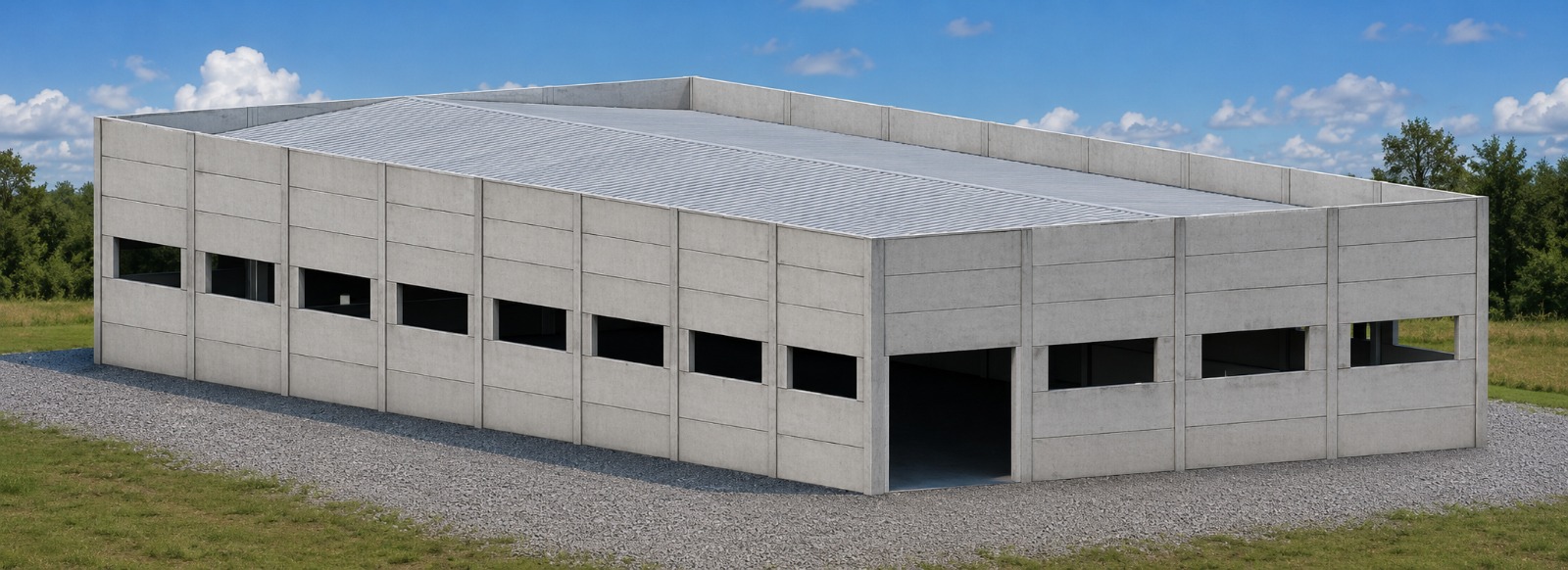 Pavilhão 20x40m com platibanda